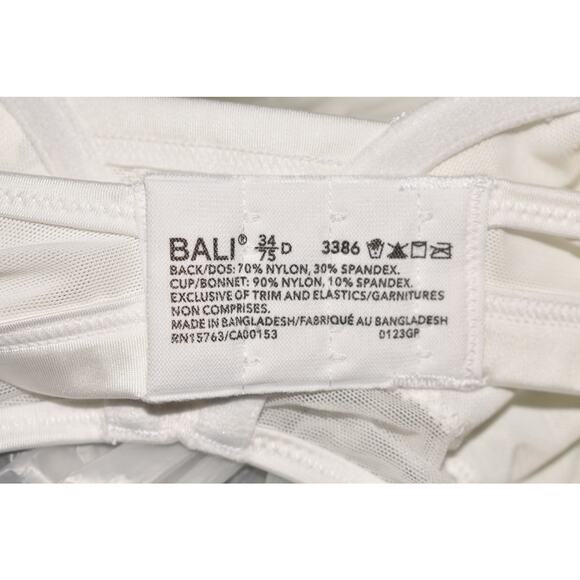 BALI NEW $48 One Smooth U Lightweight Lace Minimizer Bra White 34D - Picture 3 of 3